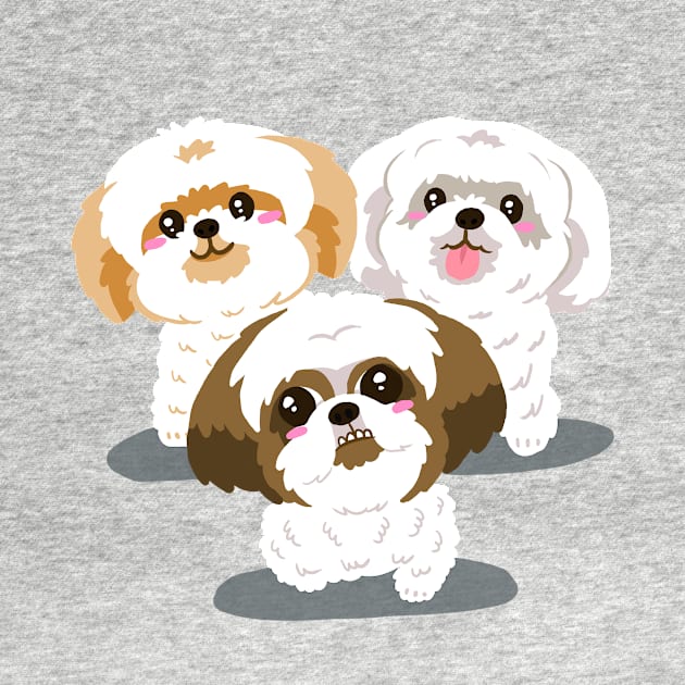 Shitzu Puppies by Instadoodles